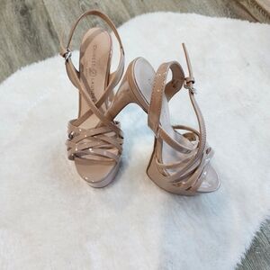 Chinese Laundry Nude Strappy Platform Heels